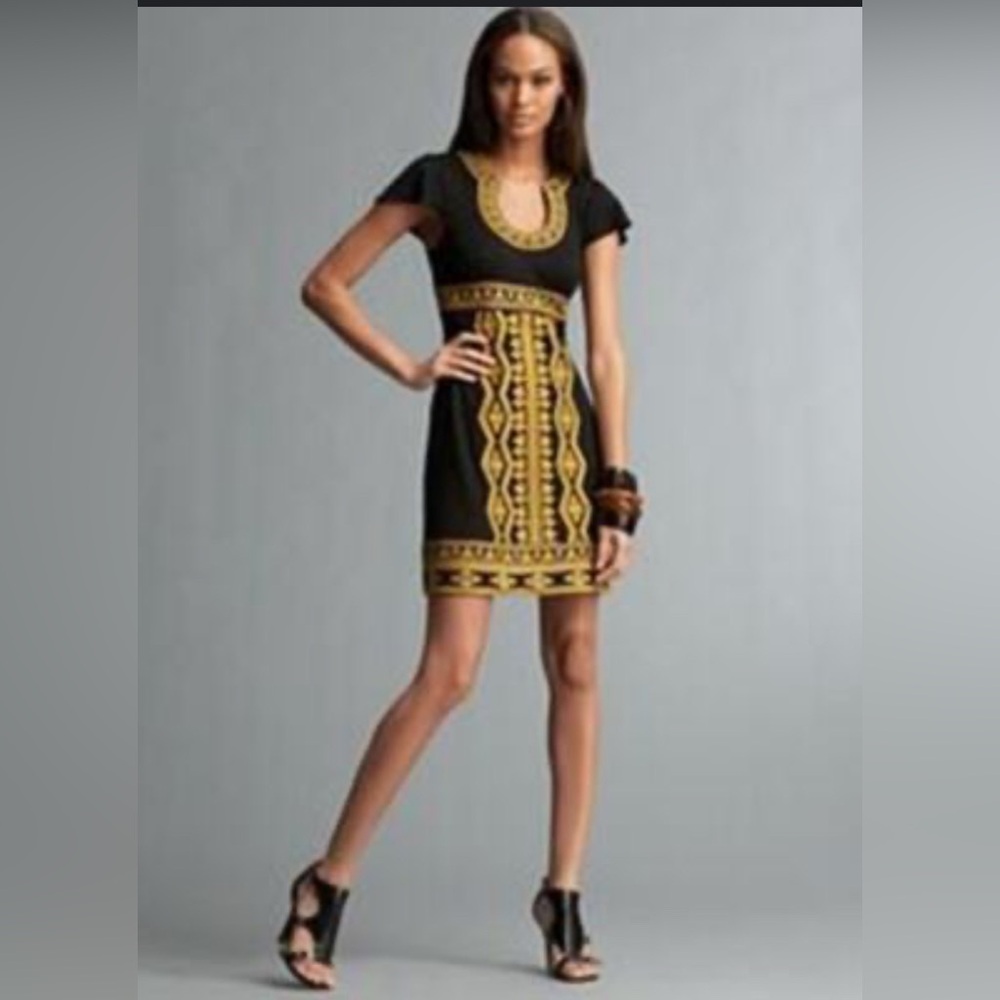 Young Fabulous & Broke Black Dress with Gold Detailing